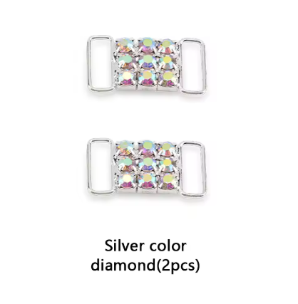 DIY Rhinestone Diamond Shoelaces Metal Buckle