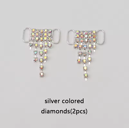 DIY Rhinestone Diamond Shoelaces Metal Buckle