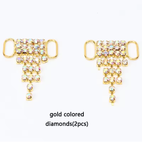 DIY Rhinestone Diamond Shoelaces Metal Buckle