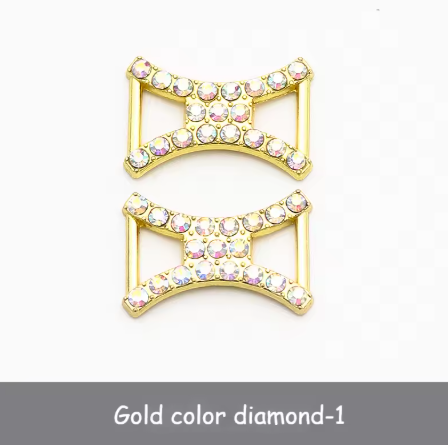 DIY Rhinestone Diamond Shoelaces Metal Buckle