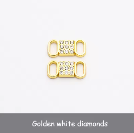 DIY Rhinestone Diamond Shoelaces Metal Buckle